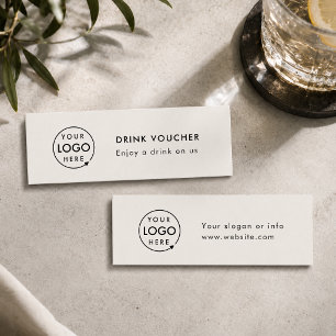 Visite Mini Billet de Boisson   Carte de Logo Gris Événement d