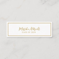 Blanc et Or | Carte de nom de typographie en gras