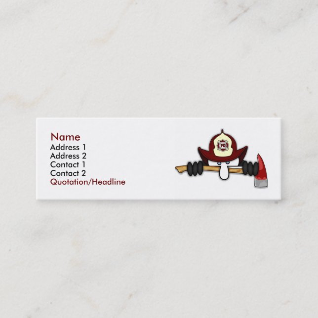 Visite Mini Carte 1 de profil de Kilroy de sapeur-pompier (Devant)