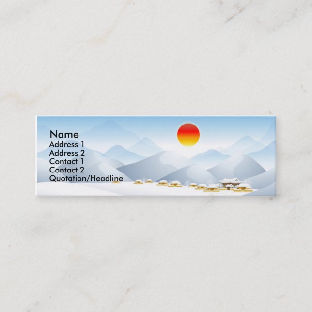 Visite Mini Carte asiatique de profil de Sun d'hiver (Devant)