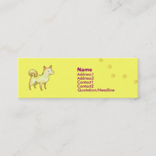 Visite Mini Carte blanche de profil de chien
