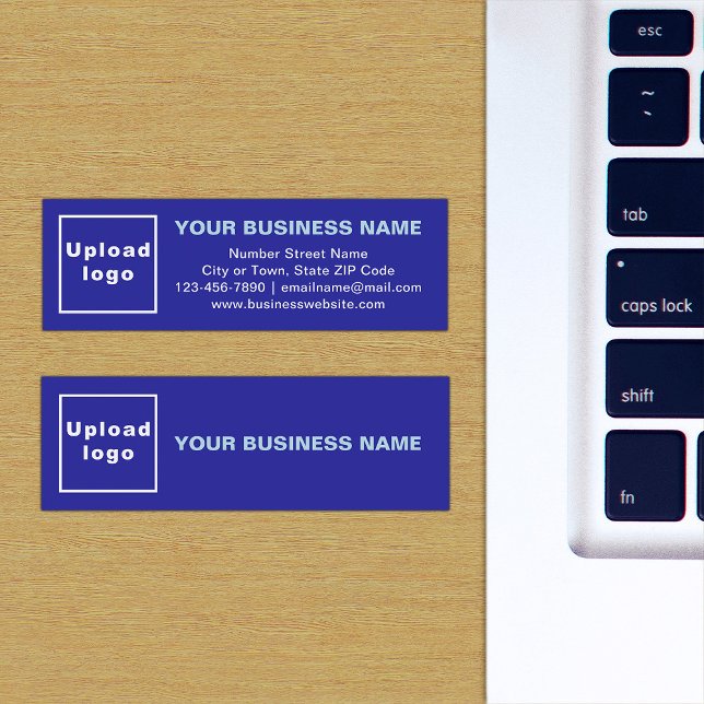 Visite Mini Carte bleue de marque d'affaires sur mini-taille (The front and back of the blue mini business card with your brand)