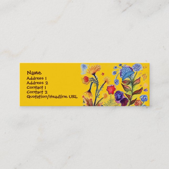 Visite Mini Carte bleue sautante de profil de fleur (Devant)