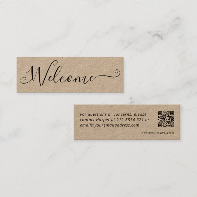 Visite Mini Carte cadeau de location de maison QR (Devant / Derrière)