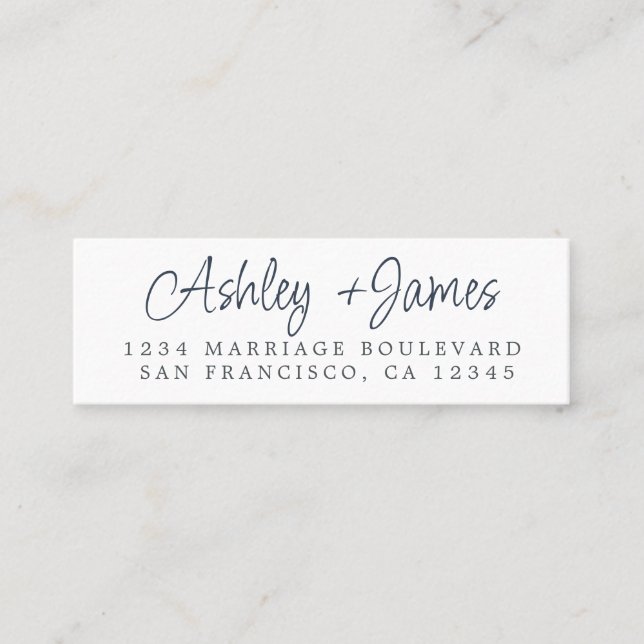 Visite Mini Carte d'adresse de retour avec date RSVP arrière (Devant)