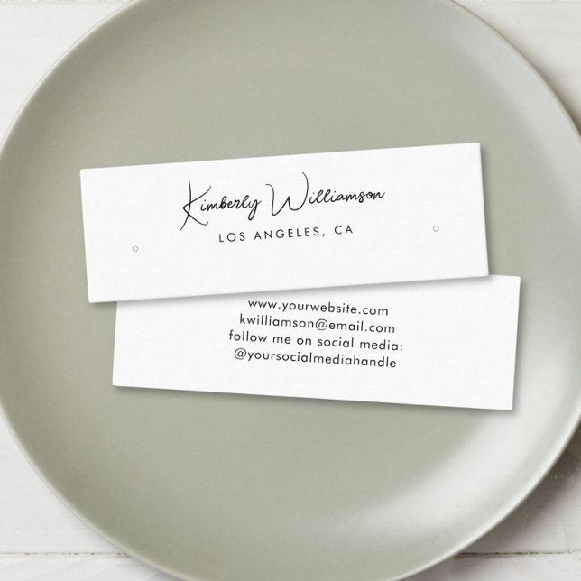 Visite Mini Carte d'affichage à oreille pour hoop costud de sc (Empower your name in our signature script as your logo and brand identity)