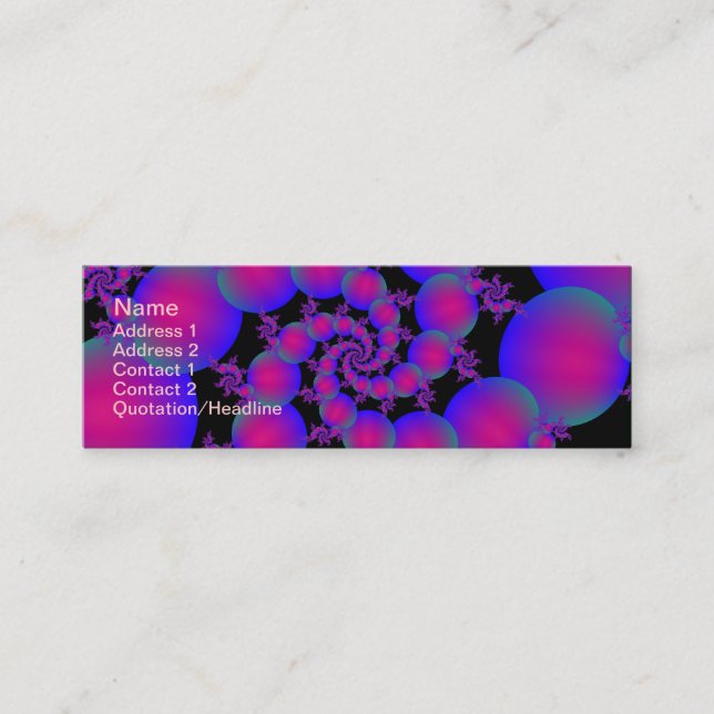 Visite Mini Carte de bulles spirales rose et bleu (Devant)