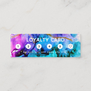 Visite Mini Carte de fidélité dorée et violette
