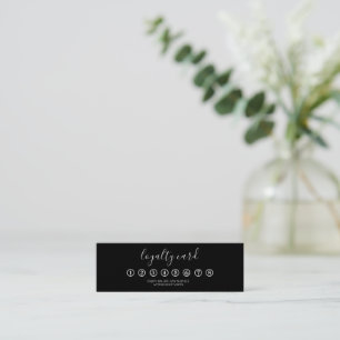 Visite Mini Carte de fidélité minimaliste moderne noir et blan