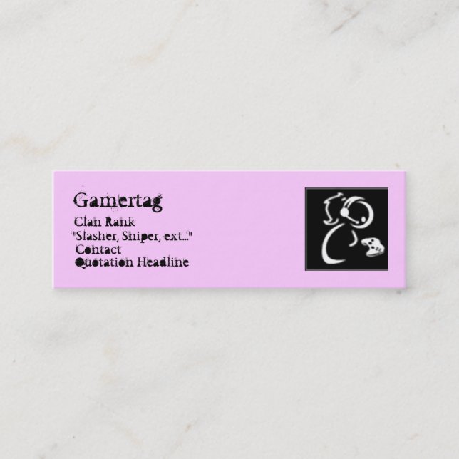 Visite Mini Carte de Gamer de CwG (Devant)