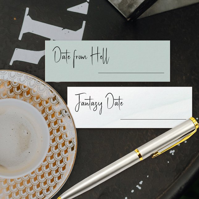 Visite Mini Carte de jeu de Baby Shower Mariage Fantaisie Date (Fun bridal shower activity where guests can suggest a celebrity for a fantasy date or date from hell)