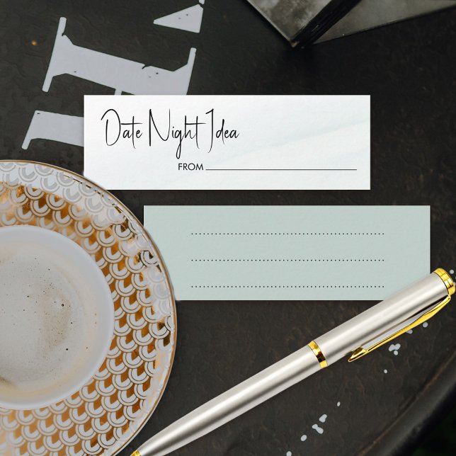 Visite Mini Carte de jeu de douche de mariage Date Night Soft  (Bridal Shower activity where guests can give you date night ideas)