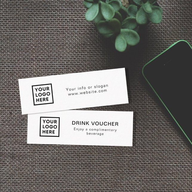 Visite Mini Carte de logo du bon de boisson de l'événement de  (Créateur téléchargé)