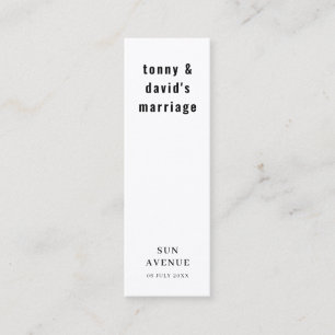 Visite Mini Carte de marque-page de faveur de mariage rétro in
