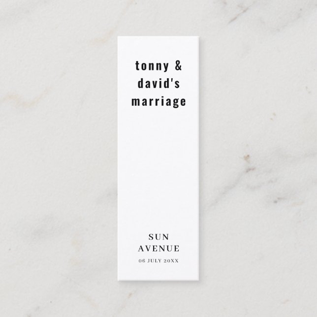 Visite Mini Carte de marque-page de faveur de mariage rétro in (Devant)