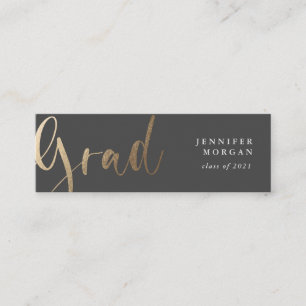 Visite Mini carte de nom de graduation de script or