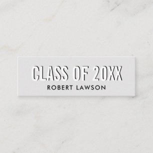 Visite Mini Carte de nom de la classe Silver Grey Chic
