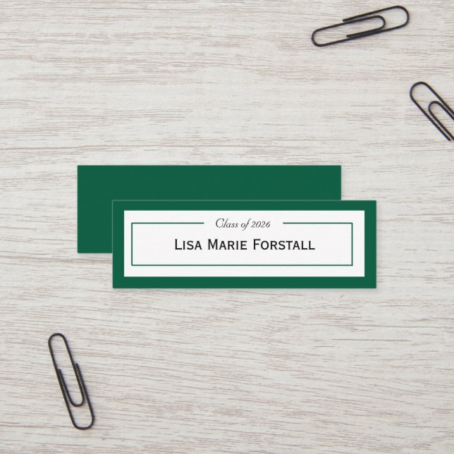 Visite Mini Carte de nom de remise de diplômes (Devant/Arrière en situation)