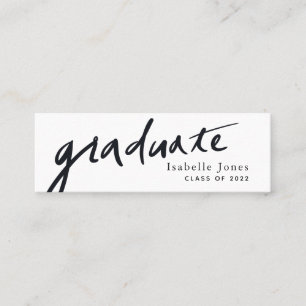 Visite Mini Carte de nom d'insertion de graduation blanc class