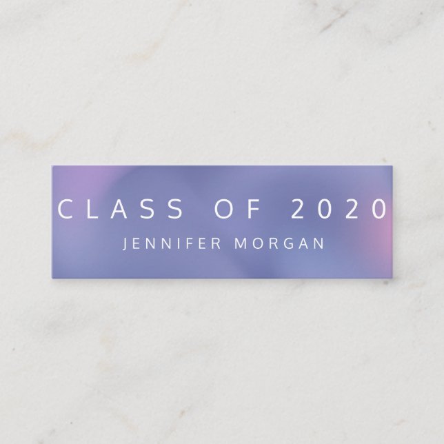 Visite Mini Carte de nom moderne Ombre Metallic Graduation (Devant)