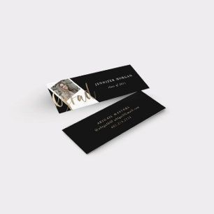 Visite Mini Carte de nom photo Gold Script Graduation