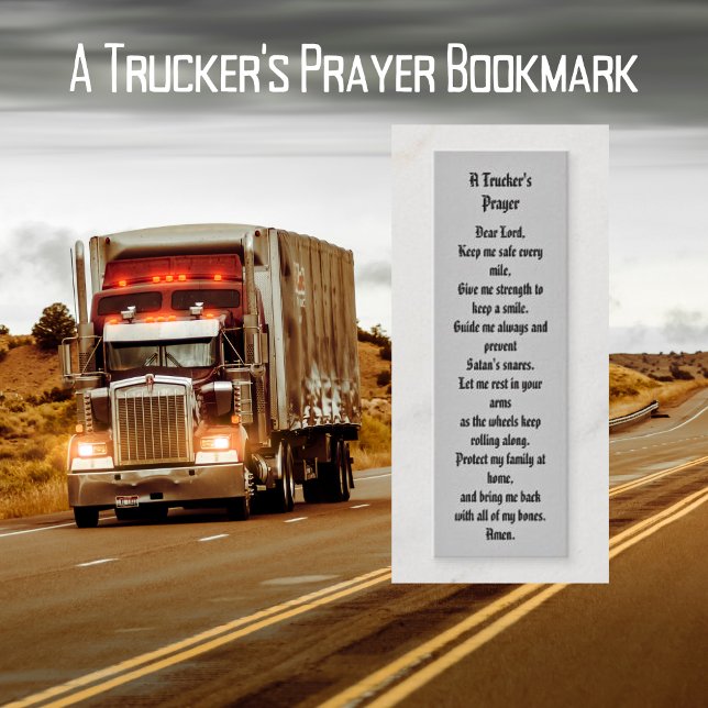 Visite Mini Carte de prière Signet de camion (A Trucker's Prayer Bookmark Prayer Card)
