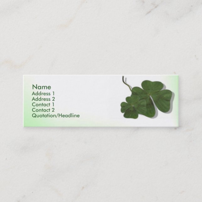 Visite Mini Carte de profil à quatre feuilles (Shamrock) (Devant)