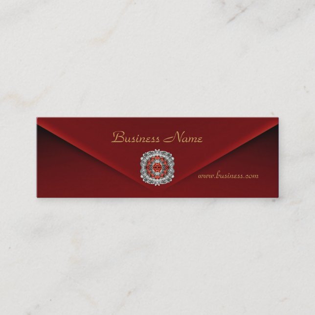 Visite Mini Carte de profil Affaires Riche Rouge Velours Diama (Devant)