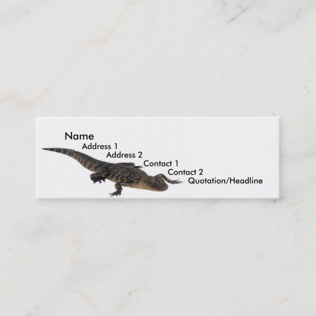 Visite Mini Carte de profil Alligator (Devant)