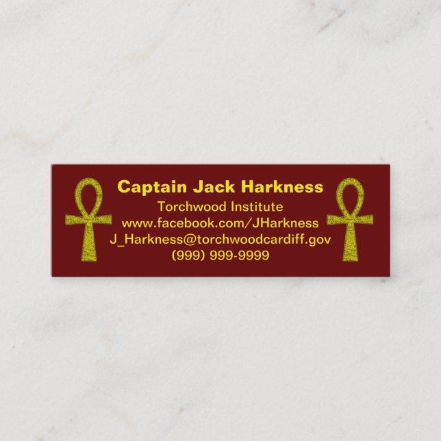 Visite Mini Carte de profil Ankh jaune (Devant)