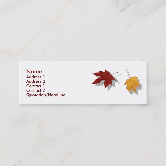 Visite Mini Carte de profil d'automne (Devant)