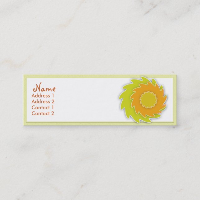 Visite Mini Carte de profil de carthame (Devant)