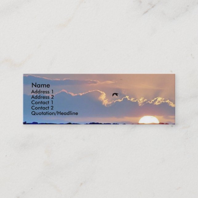 Visite Mini Carte de profil de coucher du soleil de mouette (Devant)