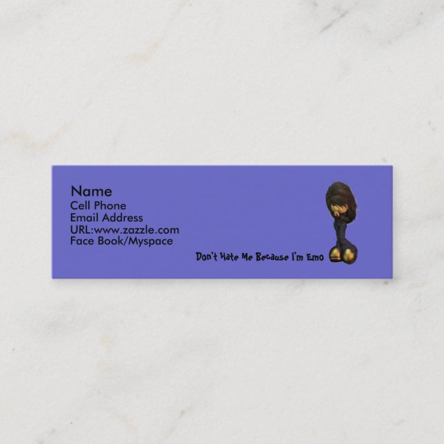 Visite Mini Carte de profil de fille de Lil Emo (Devant)