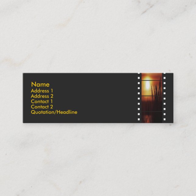 Visite Mini Carte de profil de film fixe de coucher de soleil (Devant)