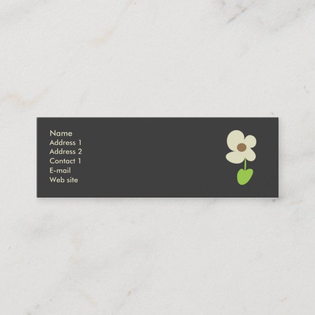 Visite Mini Carte de profil de fleur - carte sociale de mise (Devant)
