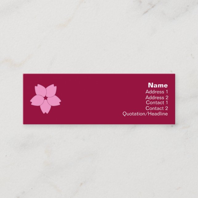 Visite Mini Carte de profil de fleurs de cerisier (Devant)