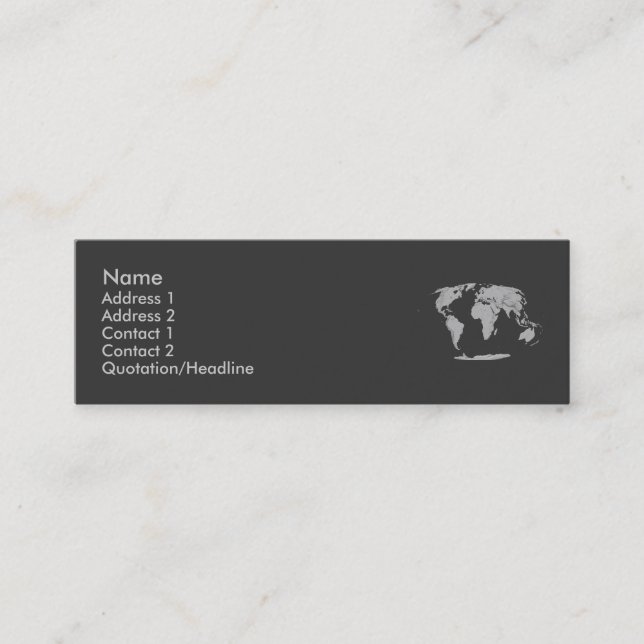 Visite Mini Carte de profil de globe (Devant)