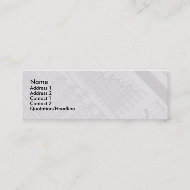 Visite Mini Carte de profil de marché boursier (Devant)