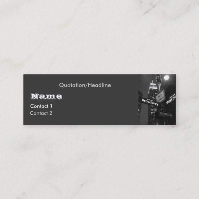 Visite Mini Carte de profil de nuit de ville (Devant)