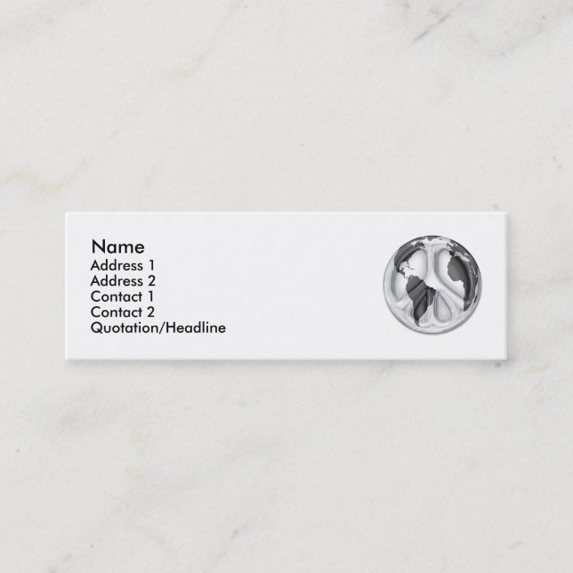 Visite Mini Carte de profil de paix du monde (Devant)
