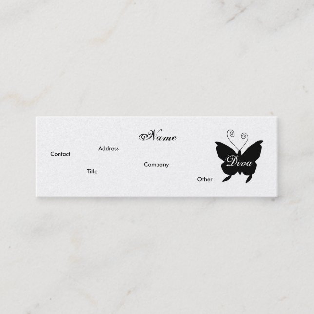 Visite Mini Carte de profil de papillon Diva - personnalisable (Devant)