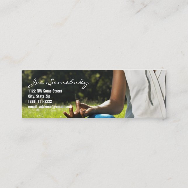 Visite Mini Carte de profil de professeur/amant de yoga (Devant)
