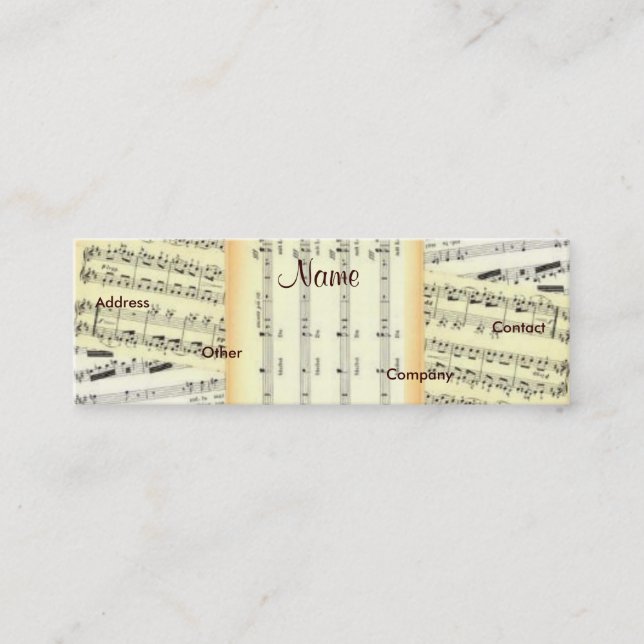 Visite Mini Carte de profil de professeur de musique - (Devant)