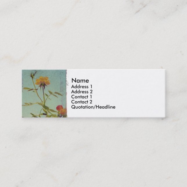 Visite Mini Carte de profil de rose jaune (Devant)