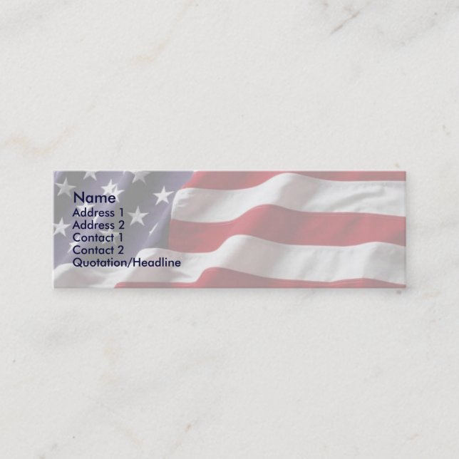 Visite Mini Carte de profil d'indicateur USA (Devant)