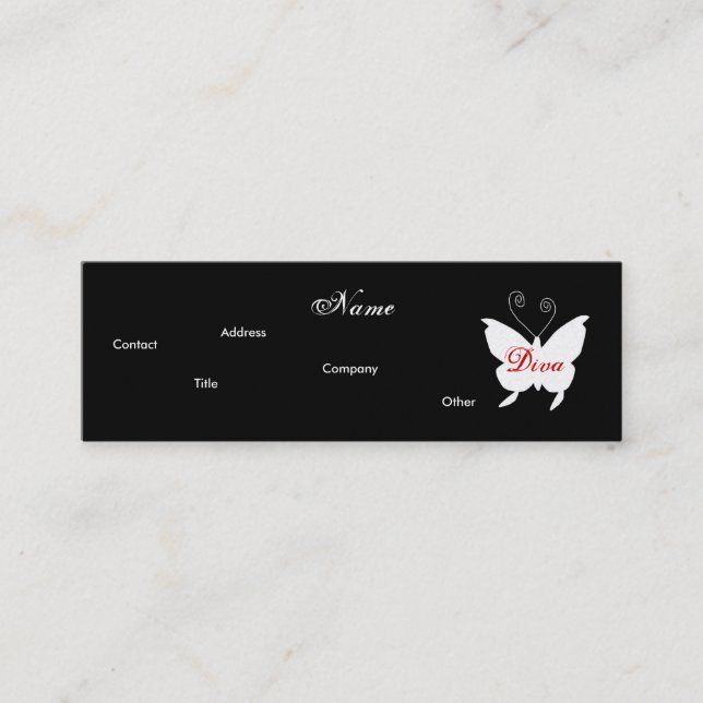Visite Mini Carte de profil Diva Papillon I - Personnalisable (Devant)