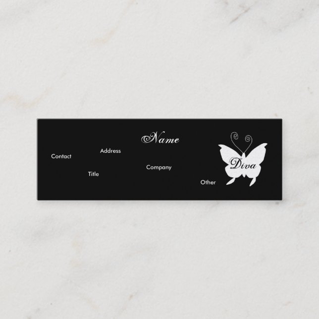 Visite Mini Carte de profil Diva Papillon I - Personnalisable (Devant)