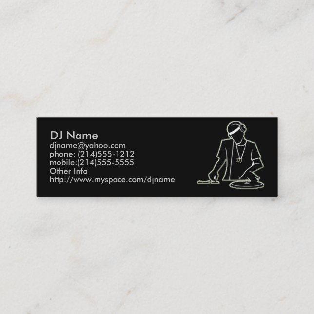 Visite Mini Carte de profil du DJ (Devant)