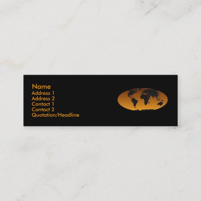 Visite Mini Carte de profil géographique (Devant)
